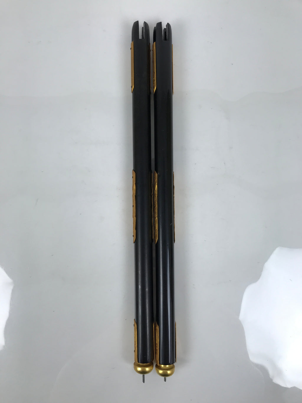 Japanese Buddhist Altar Decorative Lacquer Pillars 2pc Butsudan Parts Gold BP20