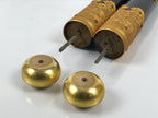 Japanese Buddhist Altar Decorative Lacquer Pillars 2pc Butsudan Parts Gold BP20
