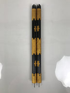Japanese Buddhist Altar Decorative Lacquer Pillars 2pc Butsudan Parts Gold BP21