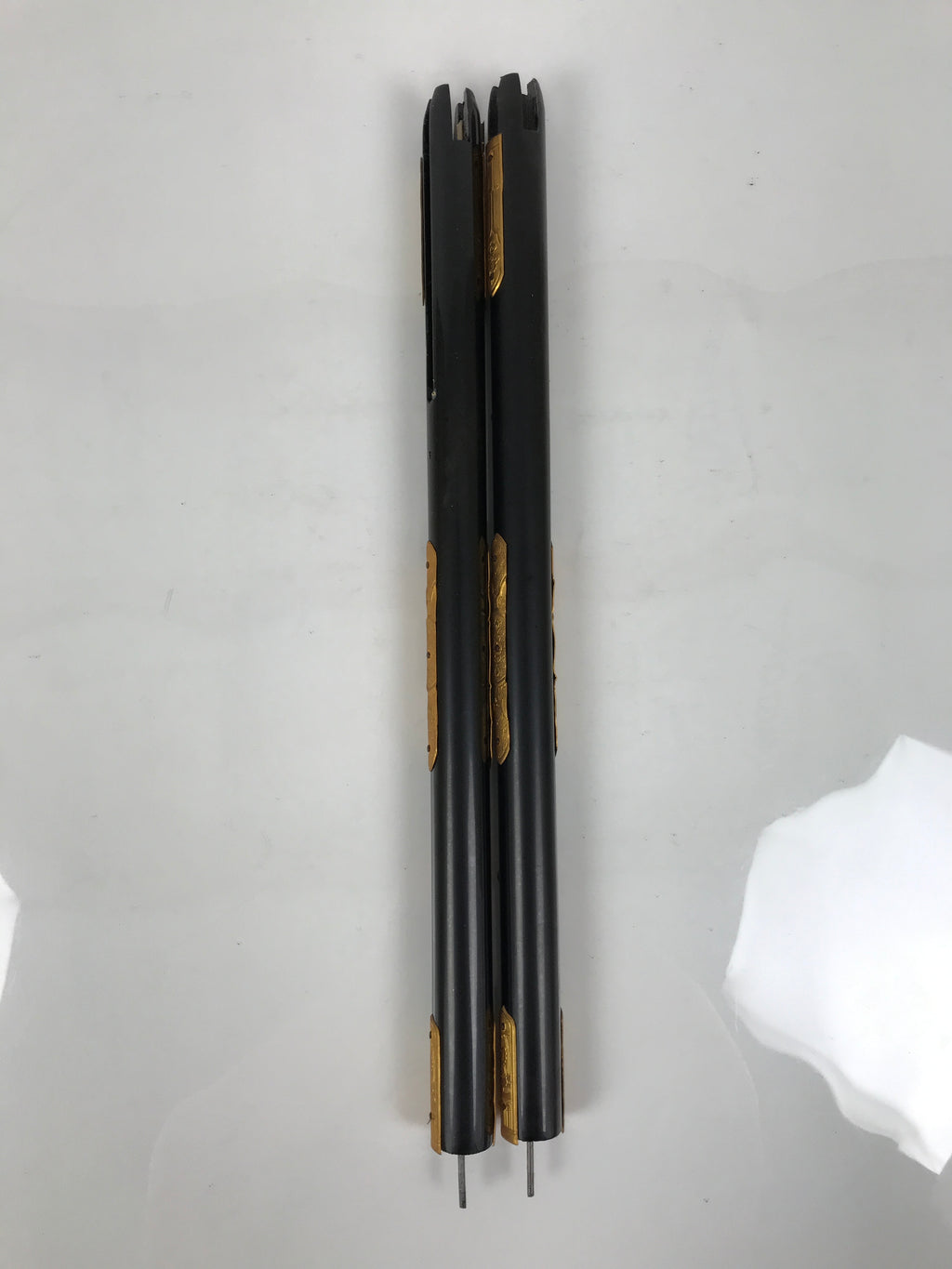 Japanese Buddhist Altar Decorative Lacquer Pillars 2pc Butsudan Parts Gold BP21