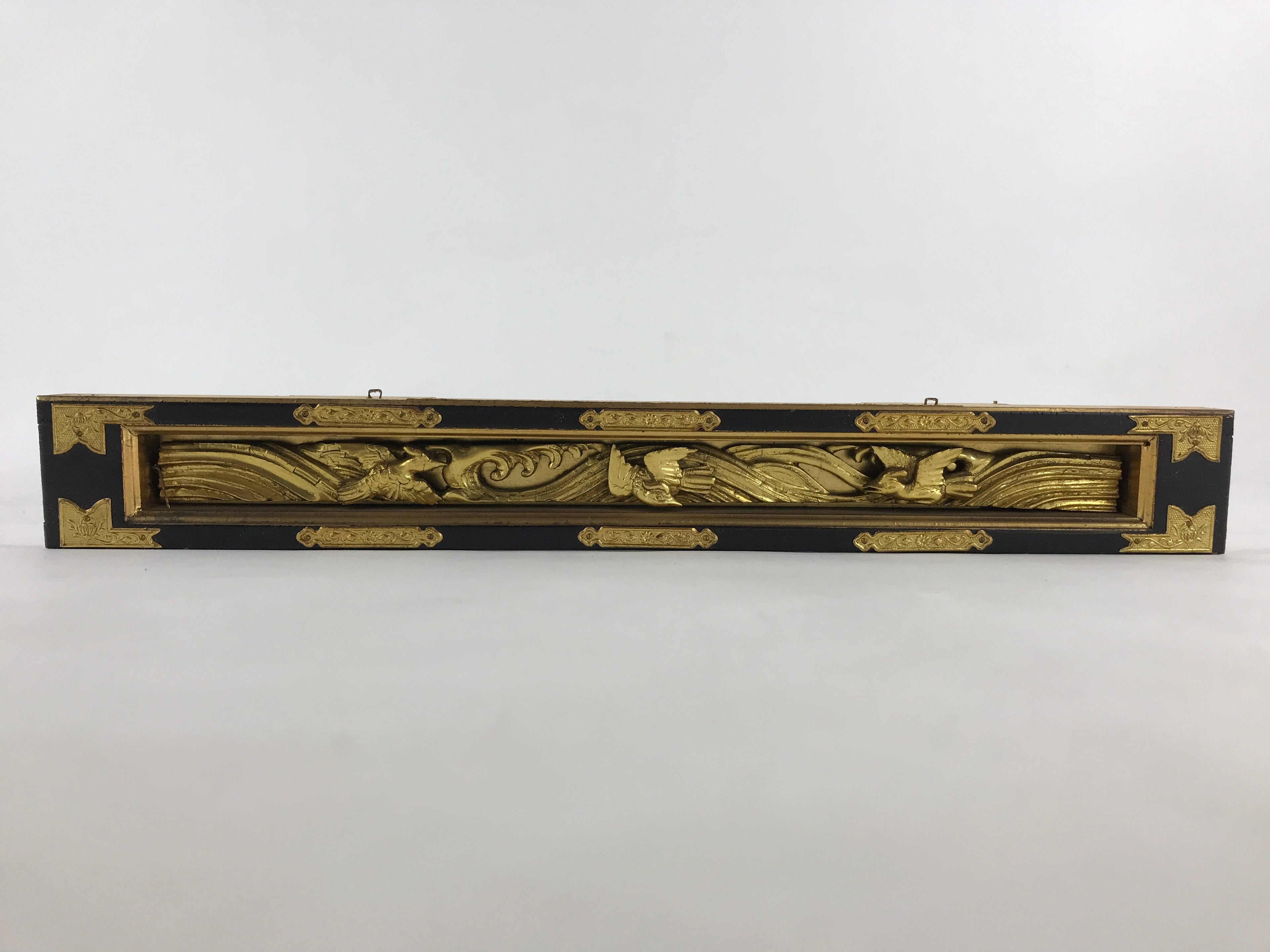 Japanese Buddhist Altar Decorative Part Vtg Wood Carving Bird Gold Gilt BA9