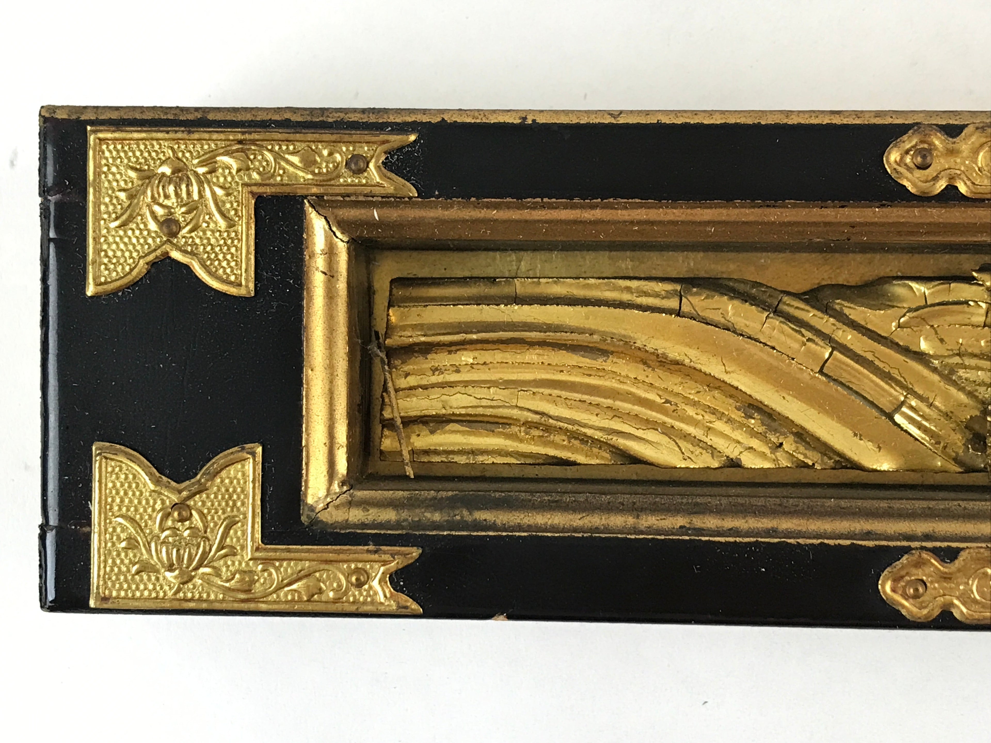 Japanese Buddhist Altar Decorative Part Vtg Wood Carving Bird Gold Gilt BA9