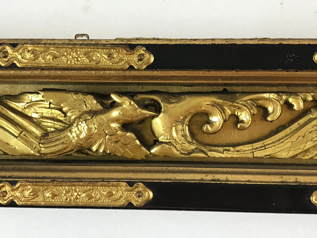 Japanese Buddhist Altar Decorative Part Vtg Wood Carving Bird Gold Gilt BA9