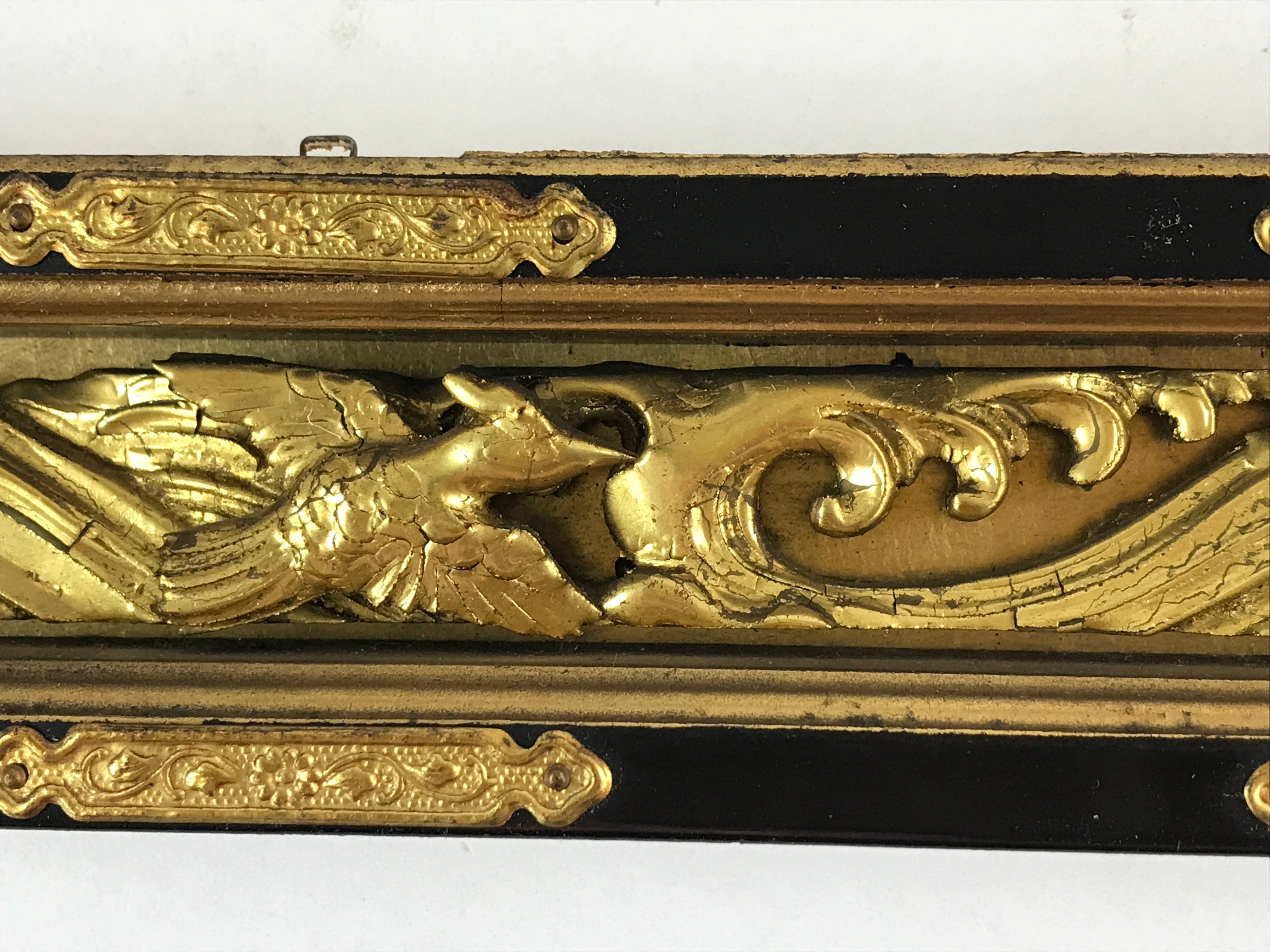 Japanese Buddhist Altar Decorative Part Vtg Wood Carving Bird Gold Gilt BA9