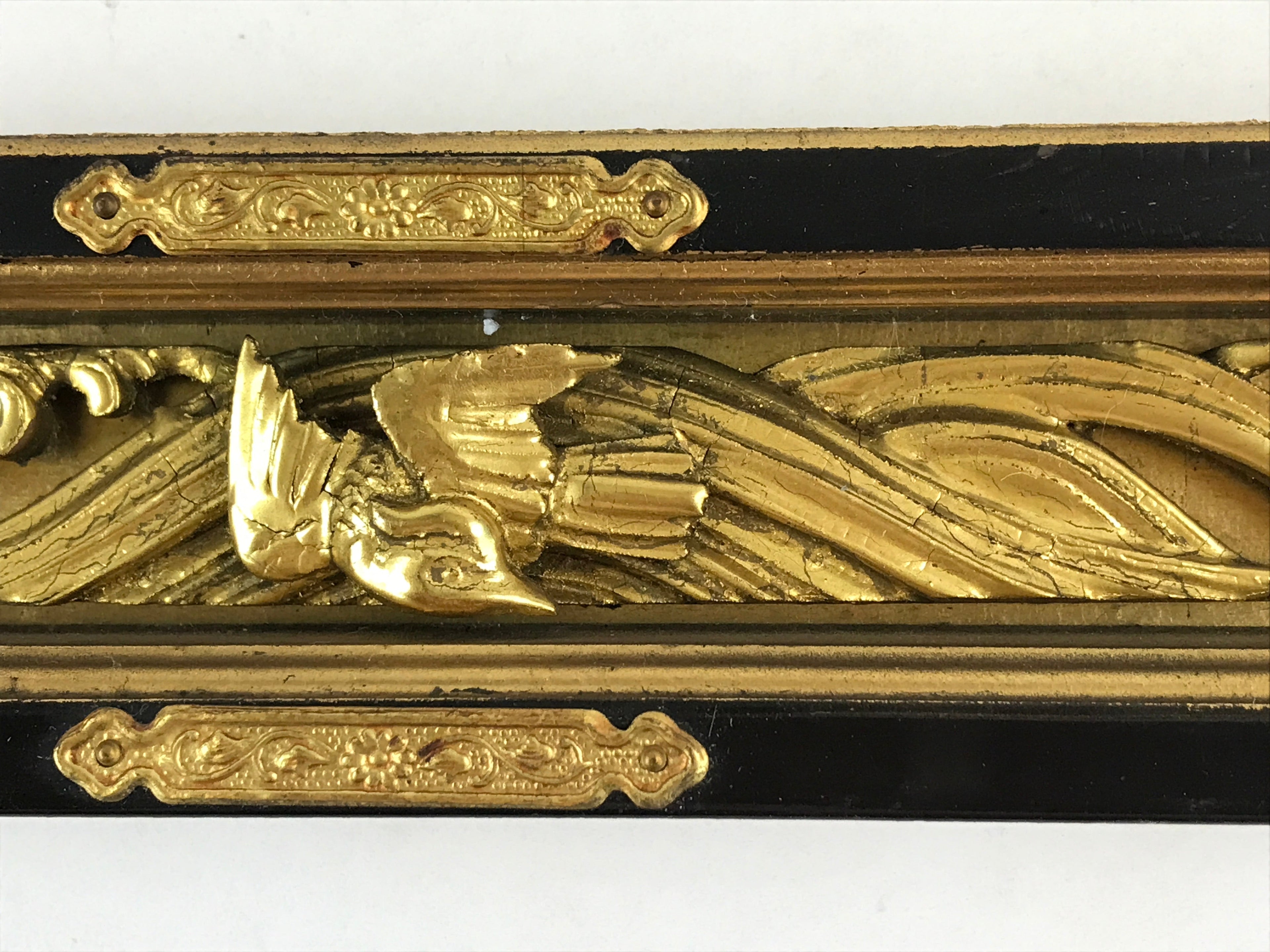 Japanese Buddhist Altar Decorative Part Vtg Wood Carving Bird Gold Gilt BA9