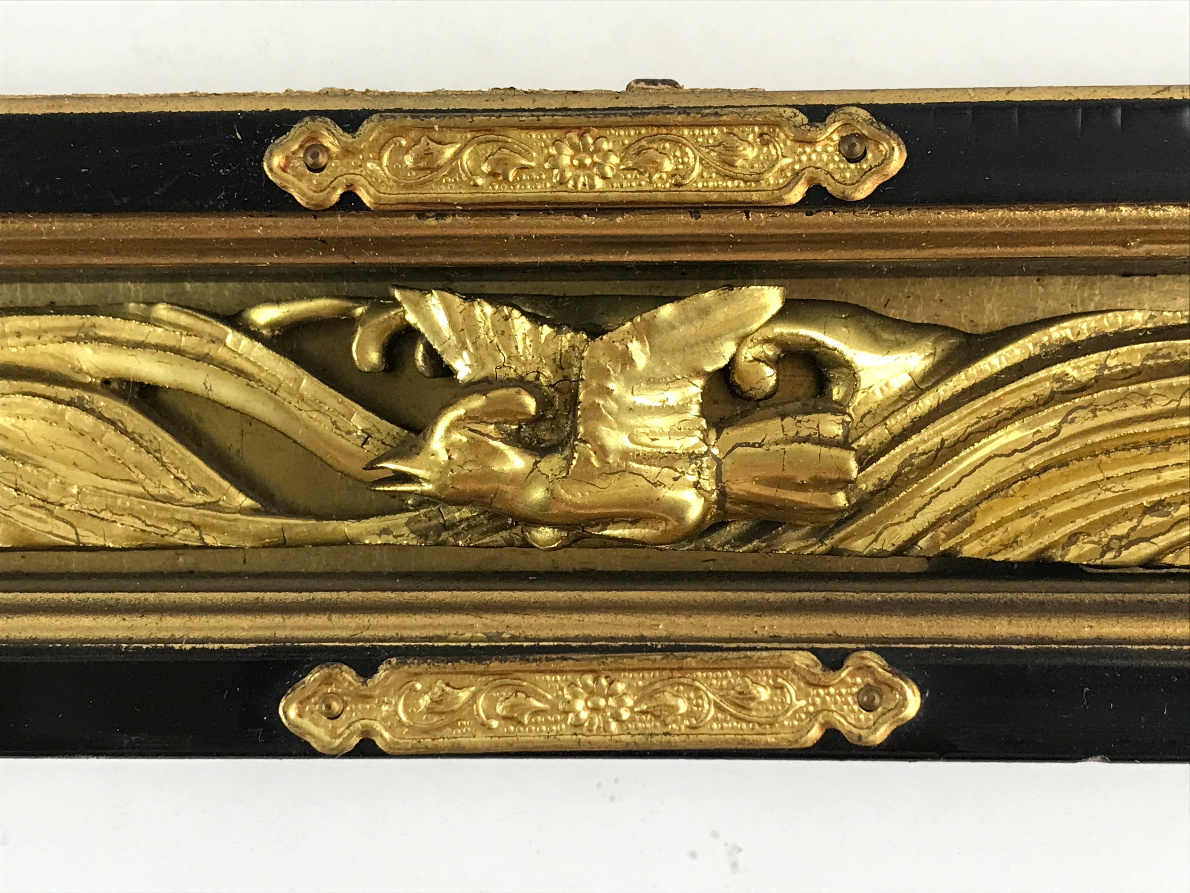 Japanese Buddhist Altar Decorative Part Vtg Wood Carving Bird Gold Gilt BA9