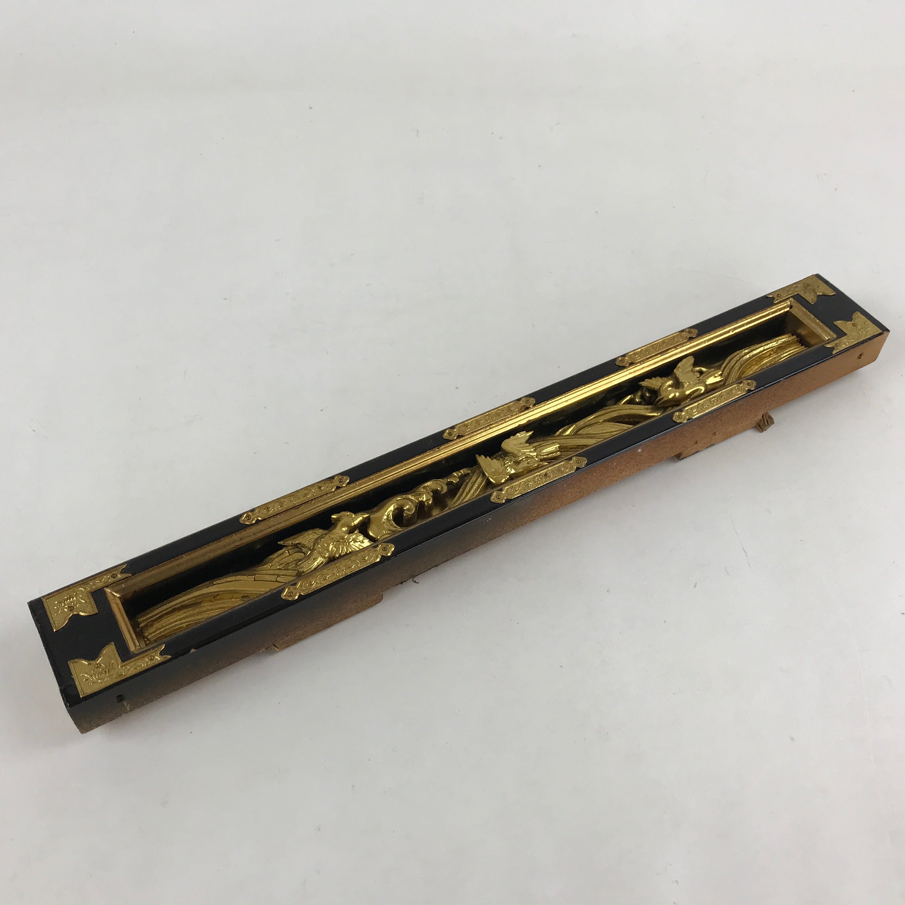 Japanese Buddhist Altar Decorative Part Vtg Wood Carving Bird Gold Gilt BA9