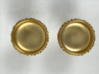 Japanese Buddhist Altar Fitting 24KGP Rice Offering Cup Vtg Gold 2pc Lotus BA762