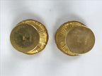 Japanese Buddhist Altar Fitting 24KGP Rice Offering Cup Vtg Gold 2pc Lotus BA762