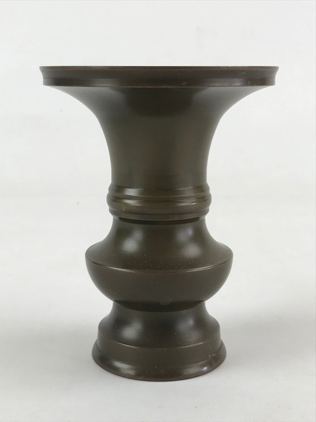 Japanese Buddhist Altar Fitting 2pc Flower Vase Brass Butsudan Brown Gold BA20