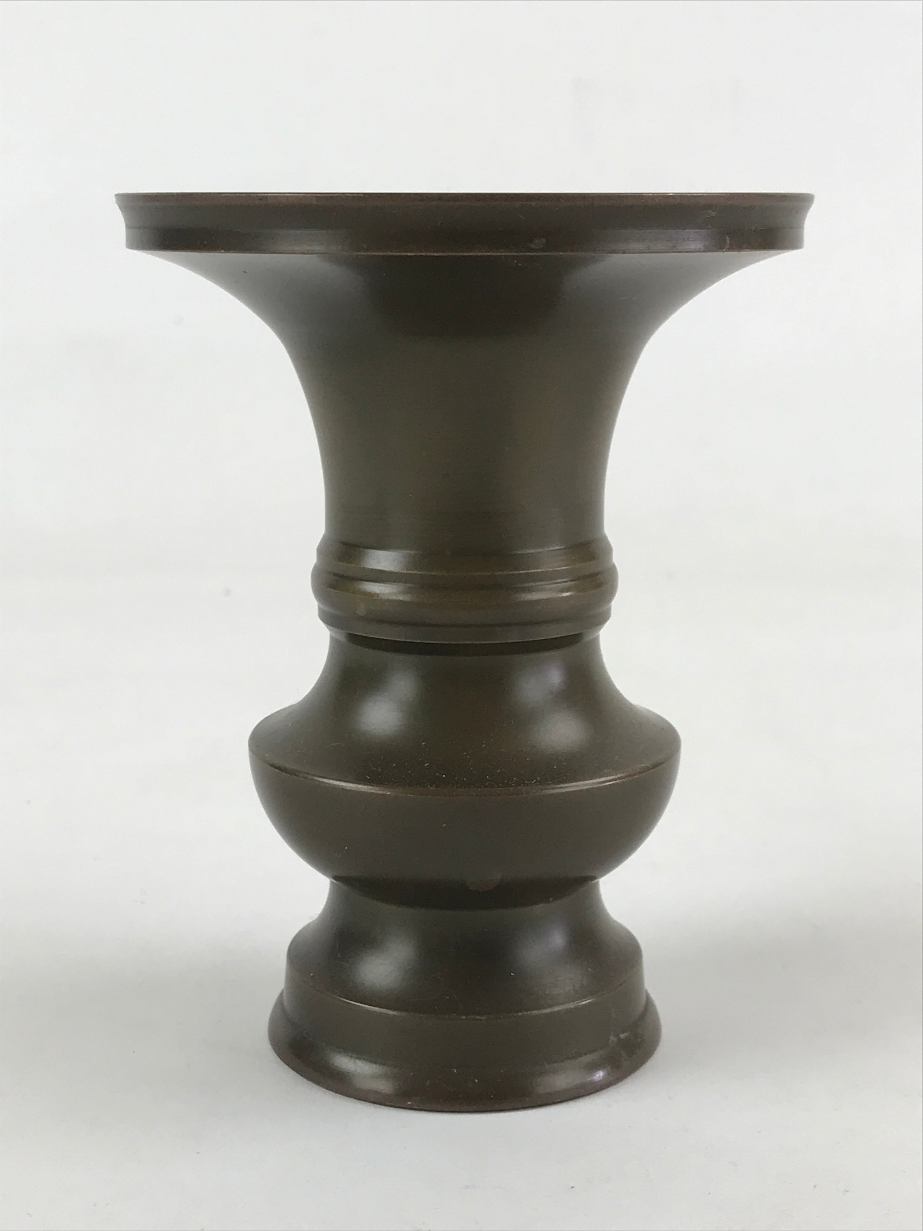 Japanese Buddhist Altar Fitting 2pc Flower Vase Brass Butsudan Brown Gold BA20
