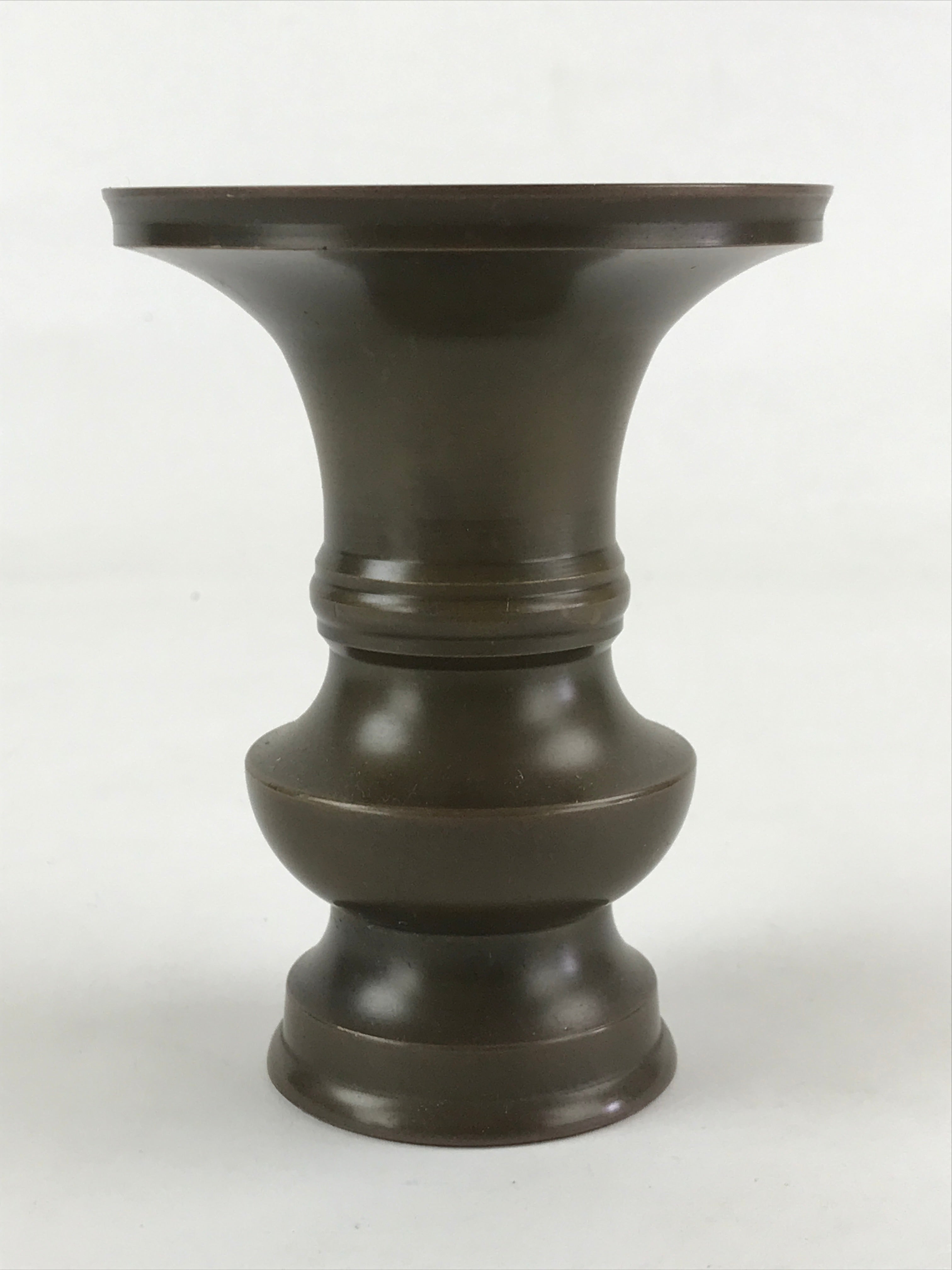 Japanese Buddhist Altar Fitting 2pc Flower Vase Brass Butsudan Brown Gold BA20