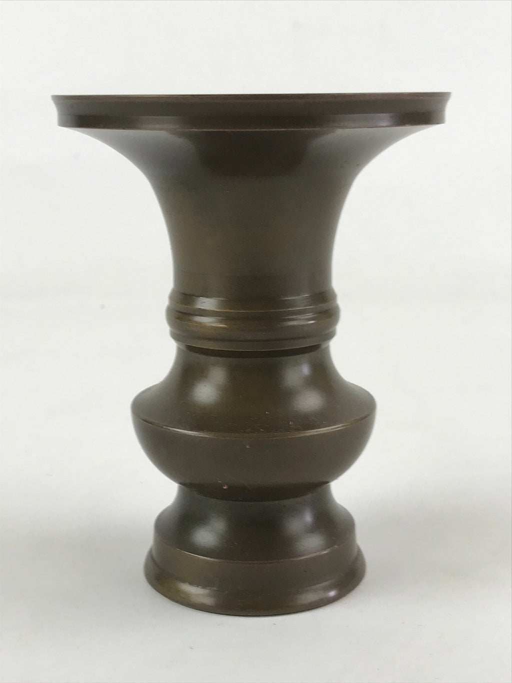 Japanese Buddhist Altar Fitting 2pc Flower Vase Brass Butsudan Brown Gold BA20