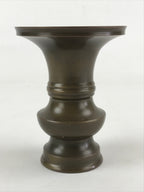 Japanese Buddhist Altar Fitting 2pc Flower Vase Brass Butsudan Brown Gold BA20