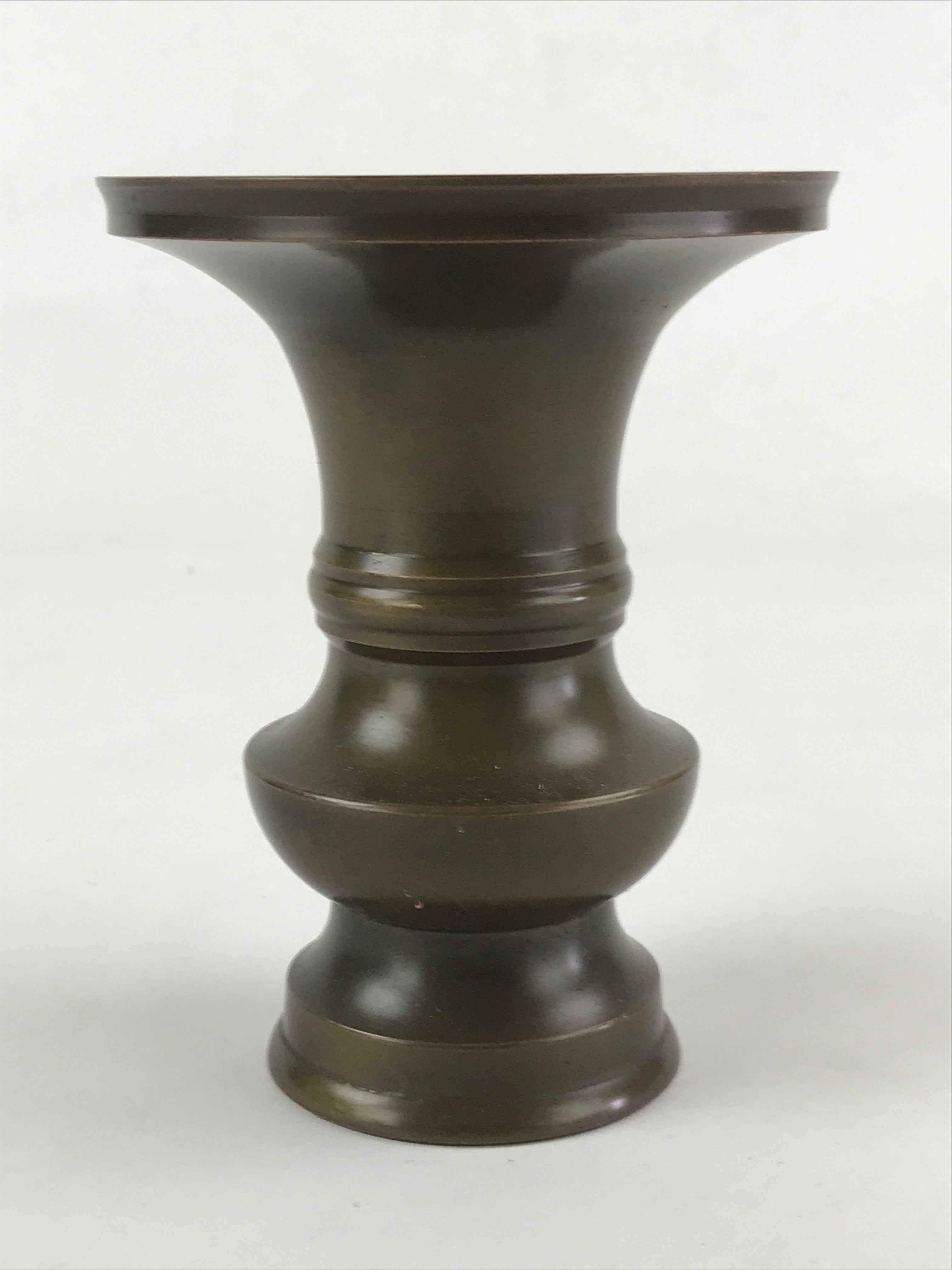 Japanese Buddhist Altar Fitting 2pc Flower Vase Brass Butsudan Brown Gold BA20