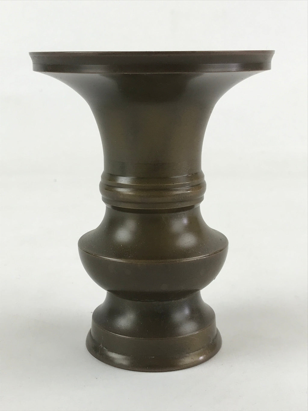 Japanese Buddhist Altar Fitting 2pc Flower Vase Brass Butsudan Brown Gold BA20