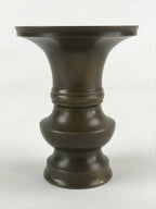 Japanese Buddhist Altar Fitting 2pc Flower Vase Brass Butsudan Brown Gold BA20