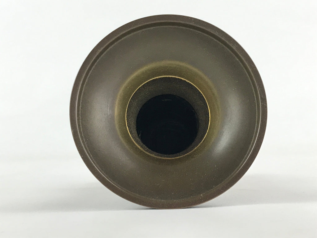 Japanese Buddhist Altar Fitting 2pc Flower Vase Brass Butsudan Brown Gold BA20