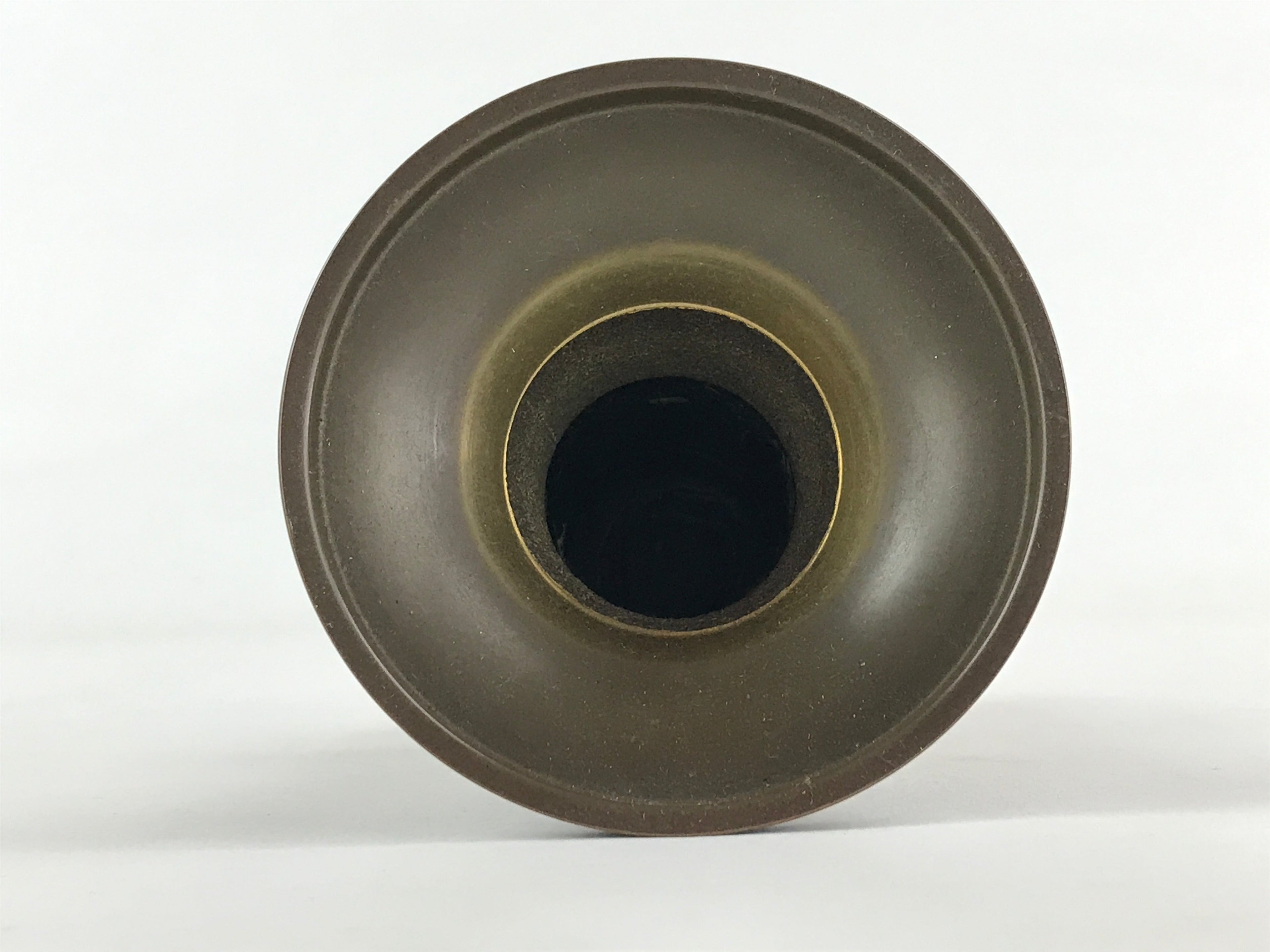 Japanese Buddhist Altar Fitting 2pc Flower Vase Brass Butsudan Brown Gold BA20
