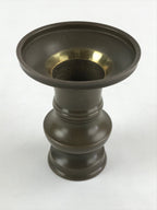 Japanese Buddhist Altar Fitting 2pc Flower Vase Brass Butsudan Brown Gold BA20
