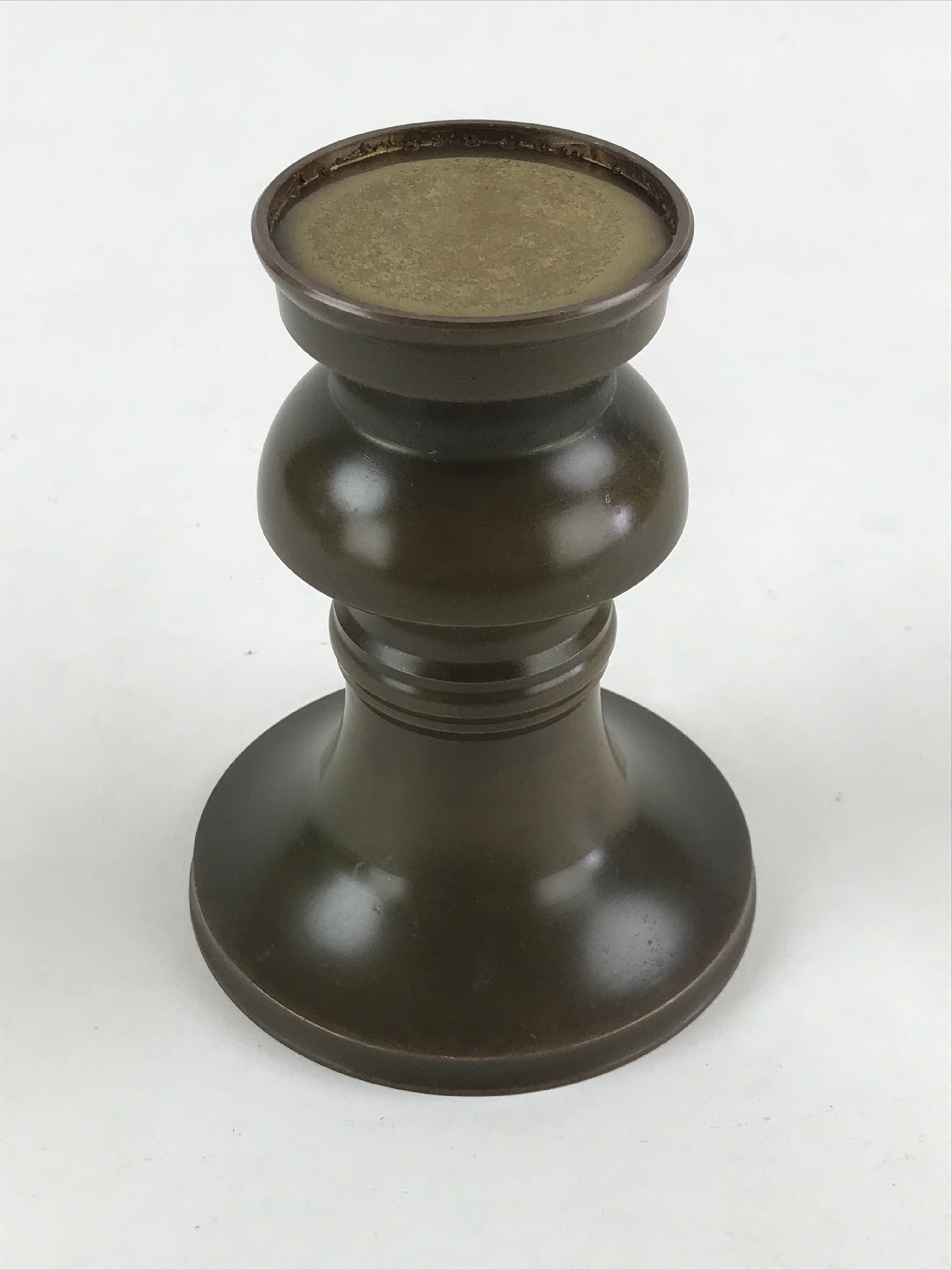 Japanese Buddhist Altar Fitting 2pc Flower Vase Brass Butsudan Brown Gold BA20