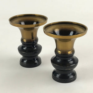 Japanese Buddhist Altar Fitting 2pc Flower Vase Brass Butsudan Gold BA13