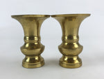 Japanese Buddhist Altar Fitting 2pc Flower Vase Brass Butsudan Gold BA17