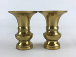 Japanese Buddhist Altar Fitting 2pc Flower Vase Brass Butsudan Gold BA17