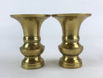 Japanese Buddhist Altar Fitting 2pc Flower Vase Brass Butsudan Gold BA17