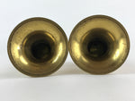 Japanese Buddhist Altar Fitting 2pc Flower Vase Brass Butsudan Gold BA17