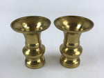 Japanese Buddhist Altar Fitting 2pc Flower Vase Brass Butsudan Gold BA17