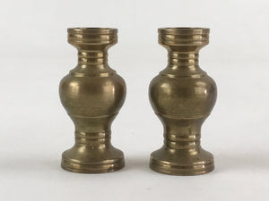 Japanese Buddhist Altar Fitting 2pc Flower Vase Brass Butsudan Gold BA18