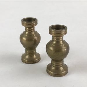 Japanese Buddhist Altar Fitting 2pc Flower Vase Brass Butsudan Gold BA18