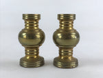 Japanese Buddhist Altar Fitting 2pc Flower Vase Brass Butsudan Gold BA19