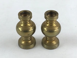 Japanese Buddhist Altar Fitting 2pc Flower Vase Brass Butsudan Gold BA19