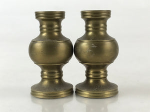 Japanese Buddhist Altar Fitting 2pc Flower Vase Stand Brass Butsudan Gold BU966