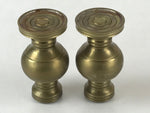 Japanese Buddhist Altar Fitting 2pc Flower Vase Stand Brass Butsudan Gold BU966