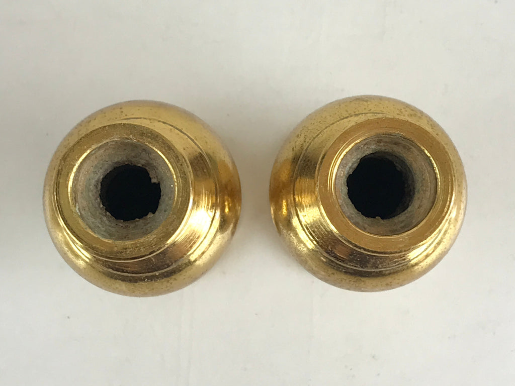 Japanese Buddhist Altar Fitting 2pc Flower Vase Stand Vtg Brass Butsudan Gold BU