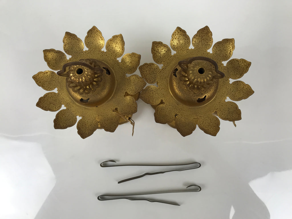Japanese Buddhist Altar Fitting Brass Butsudan Hanging Lantern Tsuri Toro BA838