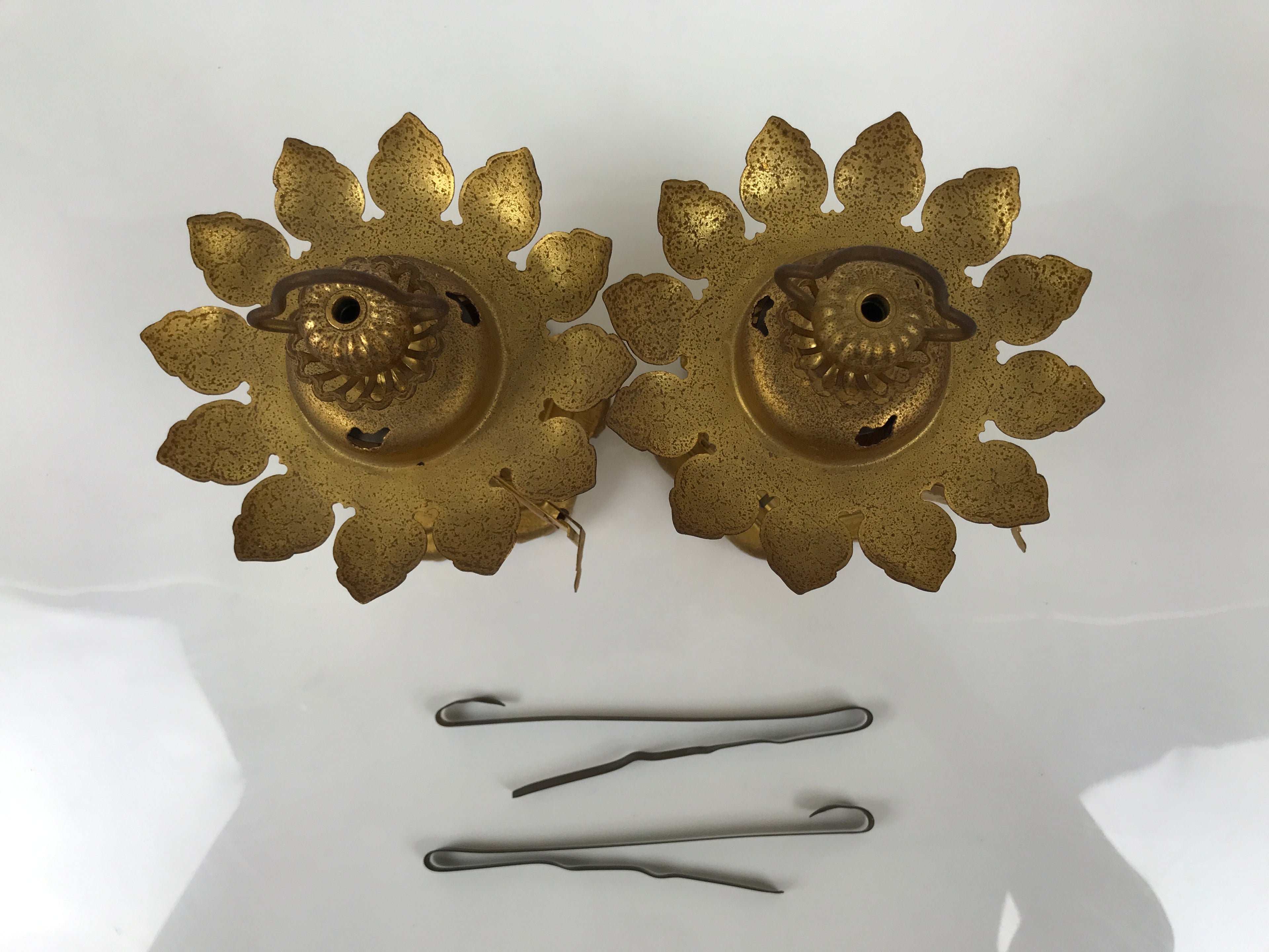 Japanese Buddhist Altar Fitting Brass Butsudan Hanging Lantern Tsuri Toro BA838