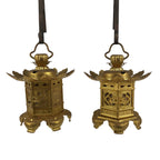 Japanese Buddhist Altar Fitting Brass Butsudan Hanging Lantern Tsuri Toro BA838