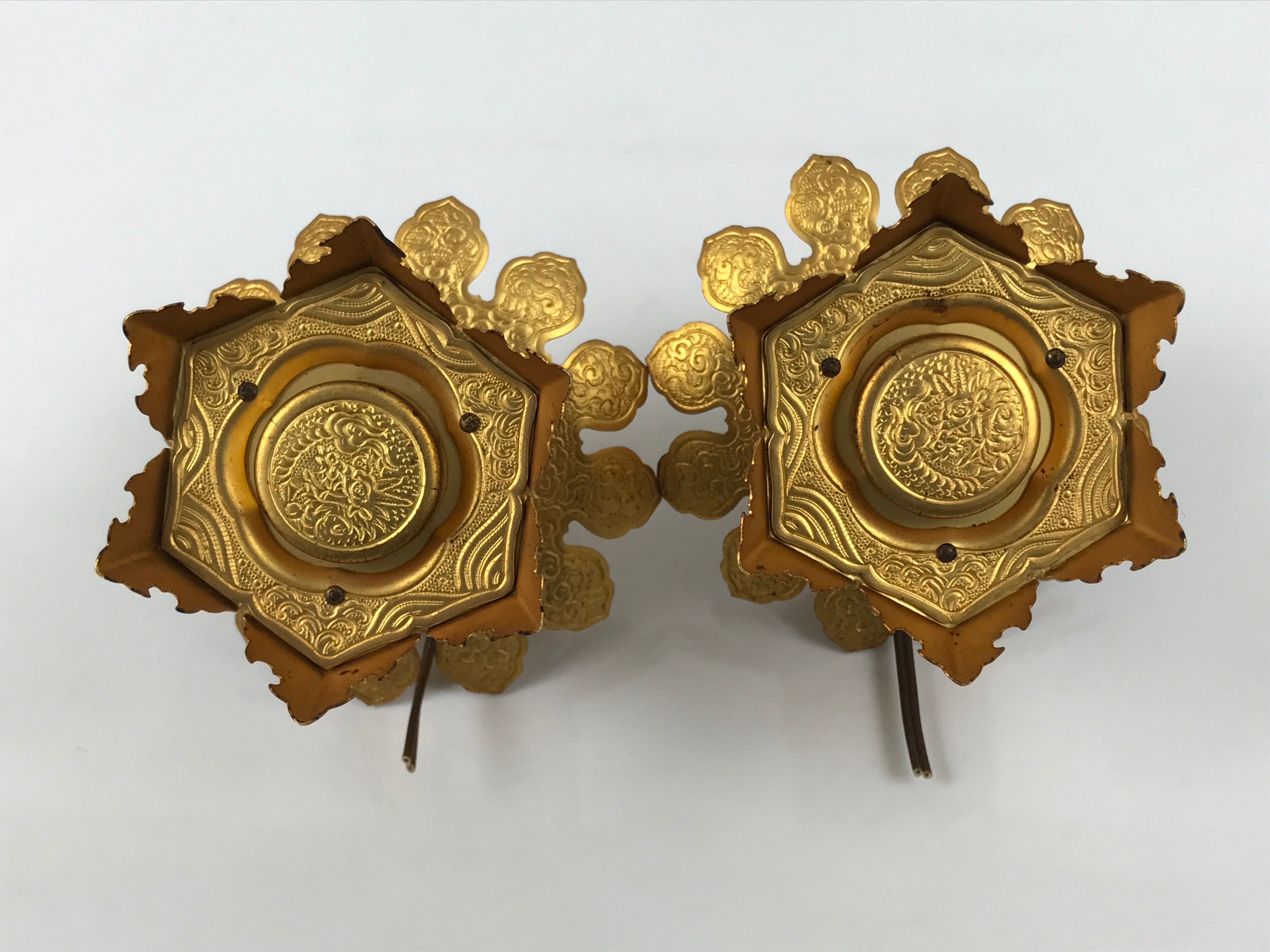 Japanese Buddhist Altar Fitting Brass Butsudan Hanging Lantern Tsuri Toro BA869