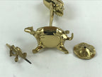 Japanese Buddhist Altar Fitting Brass Candle Stand Vtg Crane Shokudai BA49