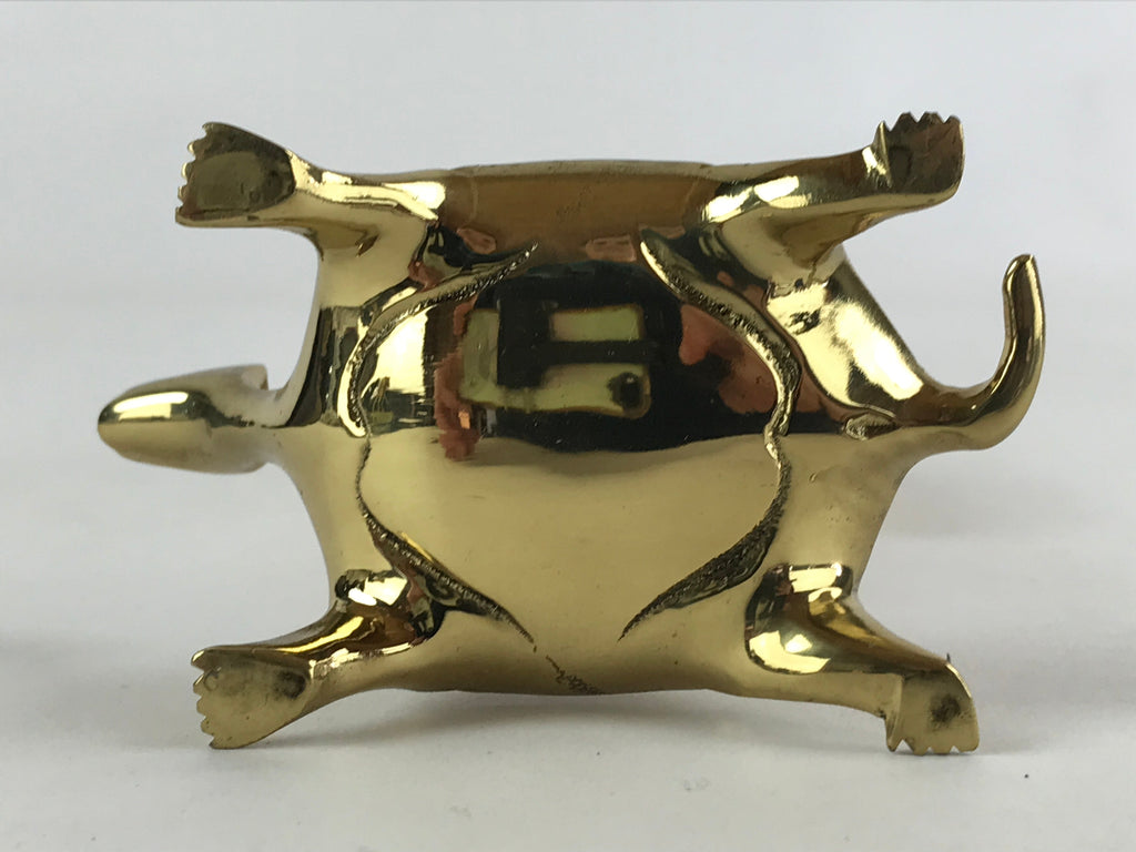 Japanese Buddhist Altar Fitting Brass Candle Stand Vtg Crane Shokudai BA49