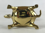 Japanese Buddhist Altar Fitting Brass Candle Stand Vtg Crane Shokudai BA49