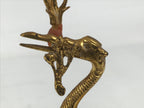 Japanese Buddhist Altar Fitting Brass Candle Stand Vtg Crane Shokudai BA646