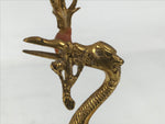 Japanese Buddhist Altar Fitting Brass Candle Stand Vtg Crane Shokudai BA646