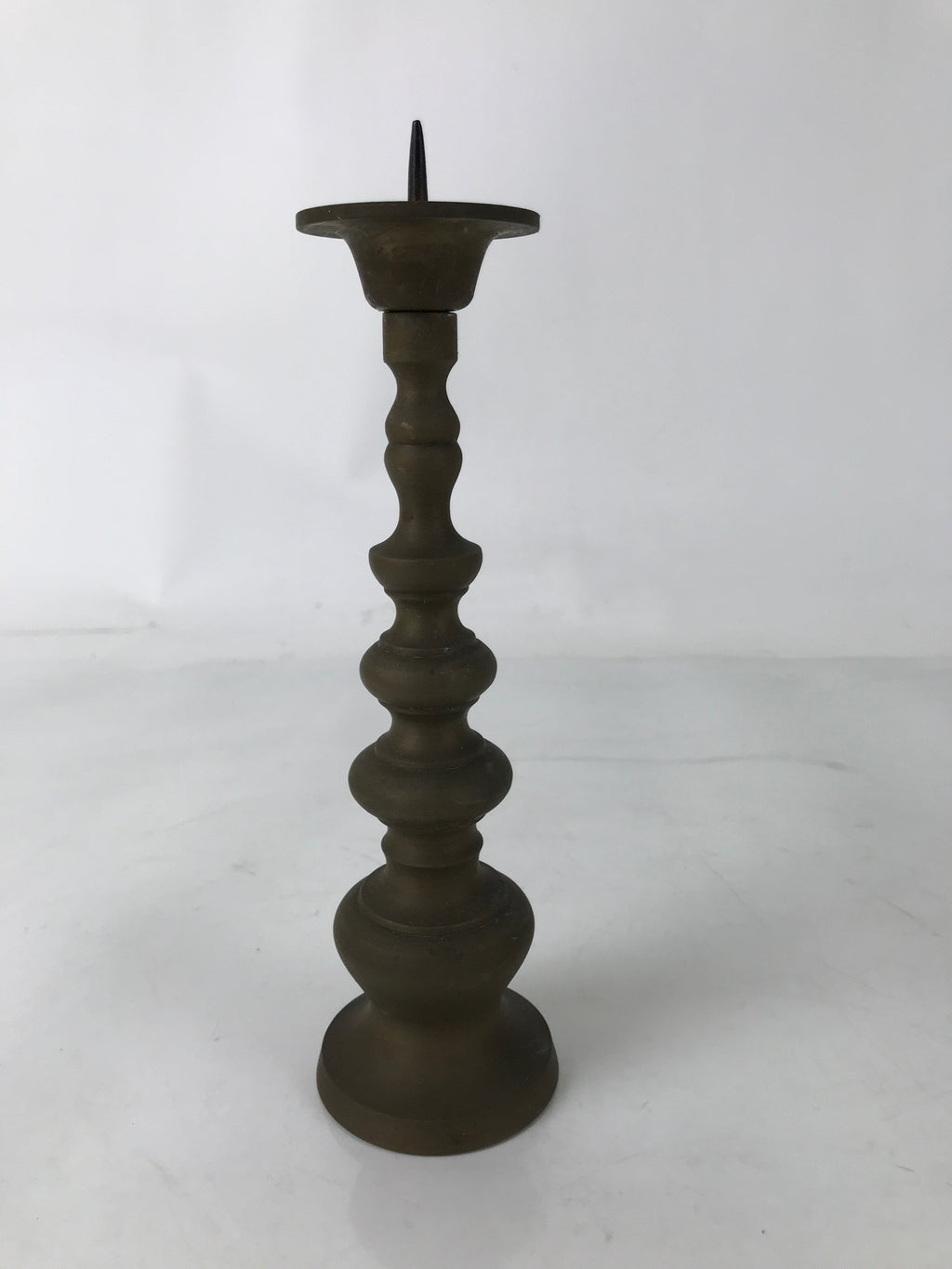 Japanese Buddhist Altar Fitting Brass Candle Stand Vtg Metal Shokudai BA578