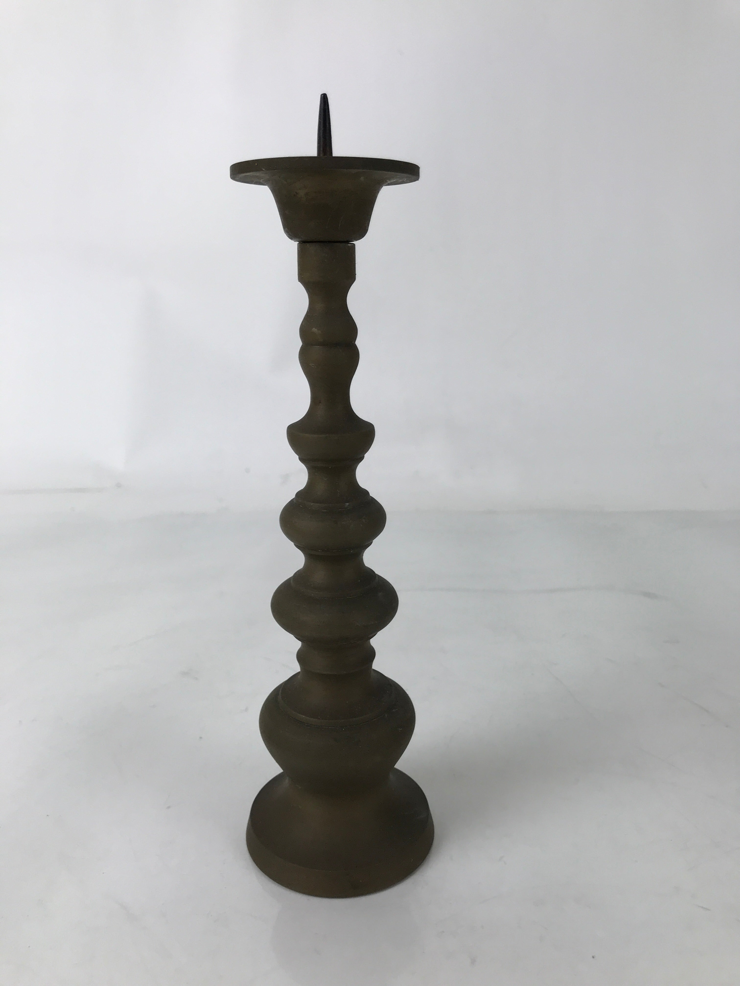 Japanese Buddhist Altar Fitting Brass Candle Stand Vtg Metal Shokudai BA578