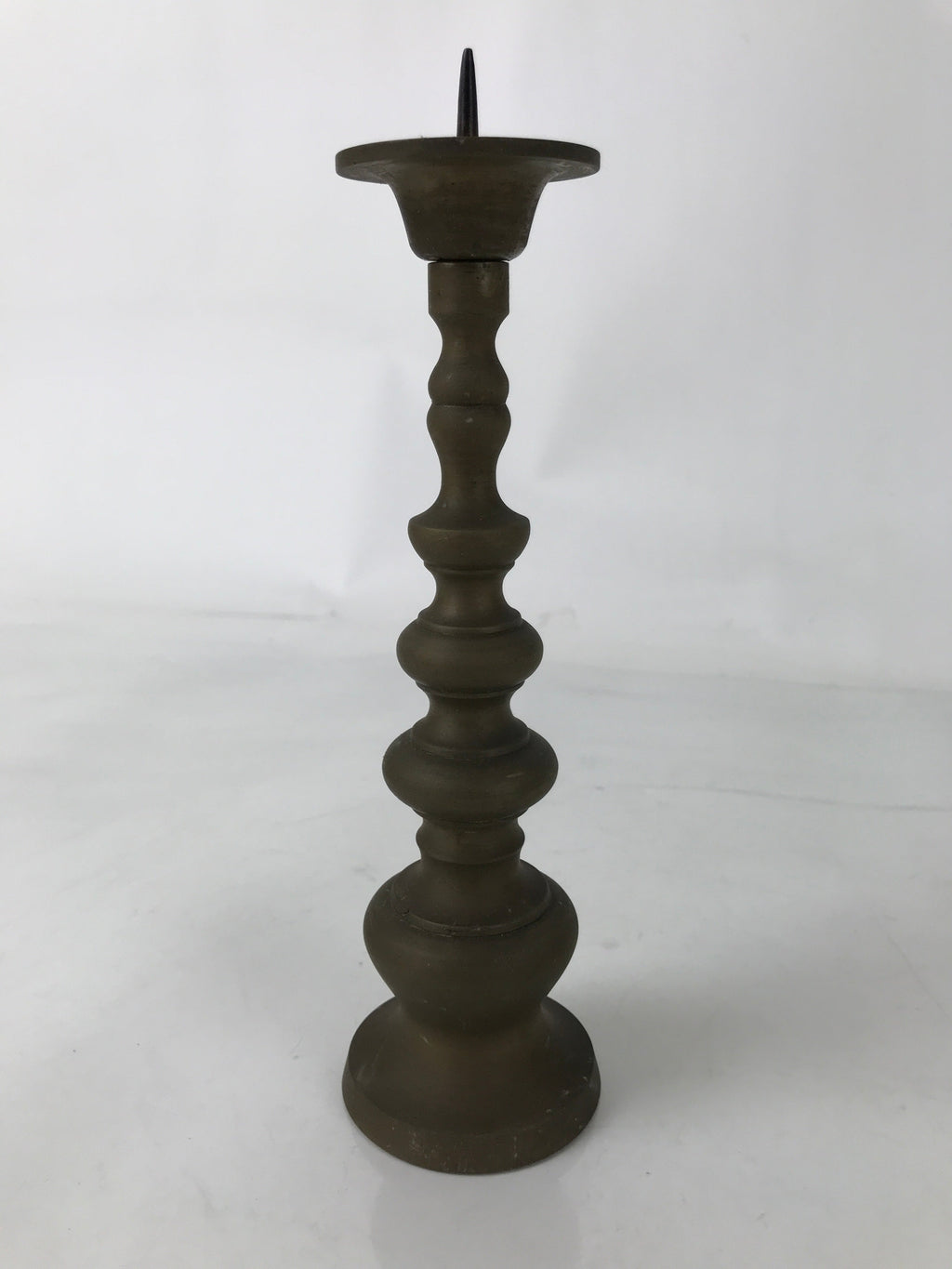 Japanese Buddhist Altar Fitting Brass Candle Stand Vtg Metal Shokudai BA578